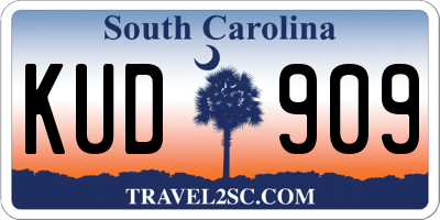 SC license plate KUD909