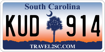 SC license plate KUD914