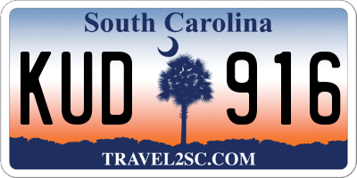 SC license plate KUD916