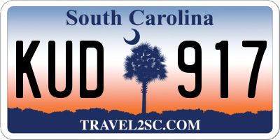 SC license plate KUD917