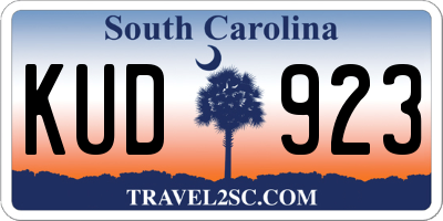 SC license plate KUD923
