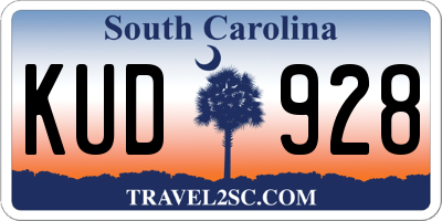 SC license plate KUD928