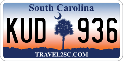SC license plate KUD936