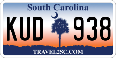 SC license plate KUD938