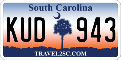 SC license plate KUD943