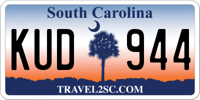 SC license plate KUD944