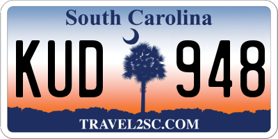 SC license plate KUD948