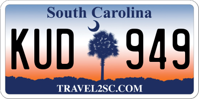 SC license plate KUD949