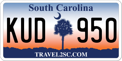 SC license plate KUD950