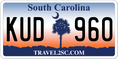 SC license plate KUD960