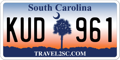 SC license plate KUD961