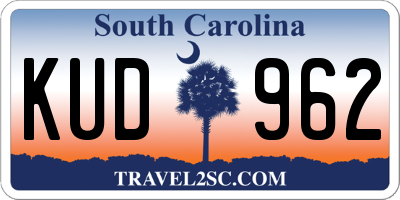 SC license plate KUD962
