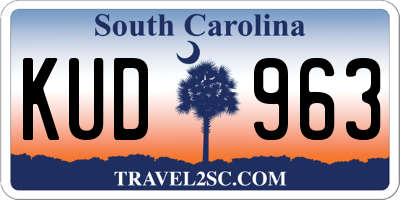 SC license plate KUD963