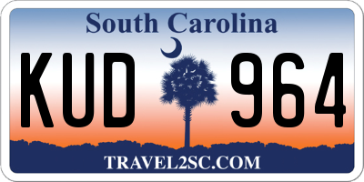 SC license plate KUD964