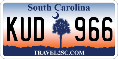 SC license plate KUD966