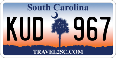 SC license plate KUD967