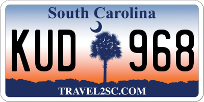 SC license plate KUD968