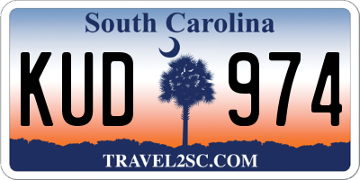 SC license plate KUD974
