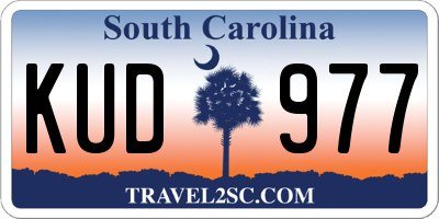 SC license plate KUD977