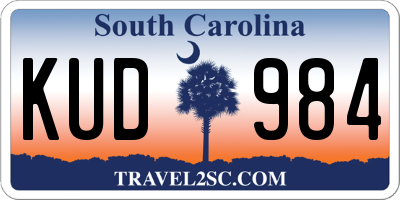 SC license plate KUD984
