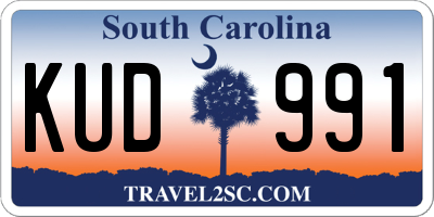 SC license plate KUD991