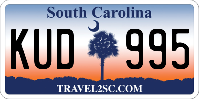 SC license plate KUD995