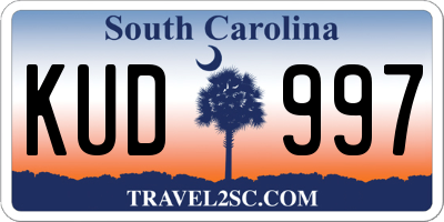 SC license plate KUD997