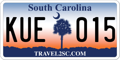SC license plate KUE015