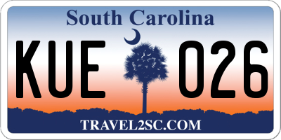 SC license plate KUE026