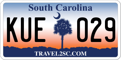 SC license plate KUE029