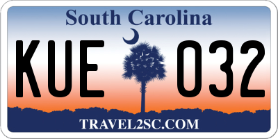 SC license plate KUE032