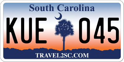 SC license plate KUE045