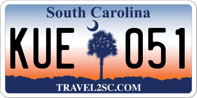 SC license plate KUE051