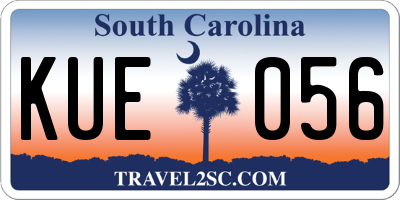 SC license plate KUE056