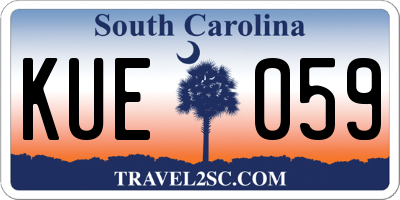 SC license plate KUE059