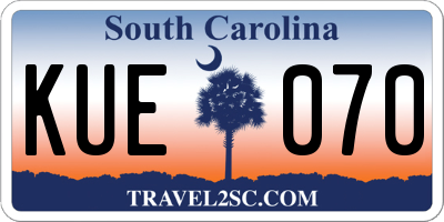 SC license plate KUE070