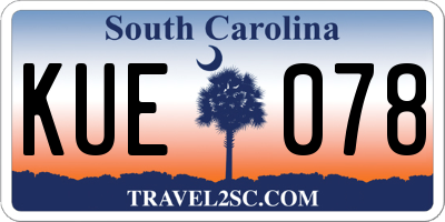 SC license plate KUE078
