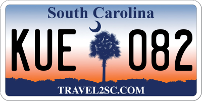 SC license plate KUE082