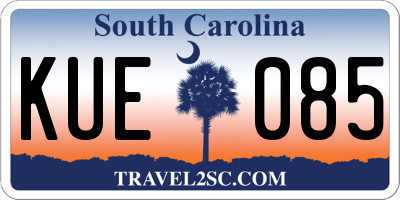 SC license plate KUE085