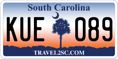 SC license plate KUE089