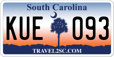 SC license plate KUE093