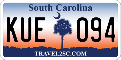 SC license plate KUE094