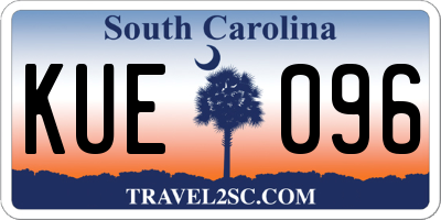 SC license plate KUE096