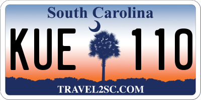 SC license plate KUE110