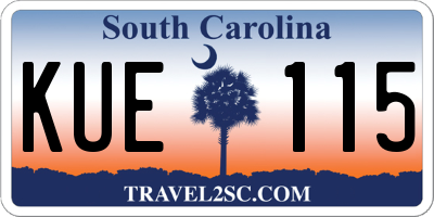 SC license plate KUE115