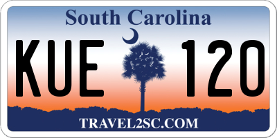 SC license plate KUE120