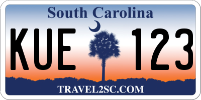 SC license plate KUE123