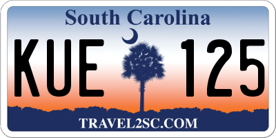 SC license plate KUE125