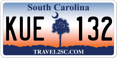 SC license plate KUE132