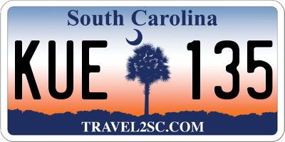 SC license plate KUE135